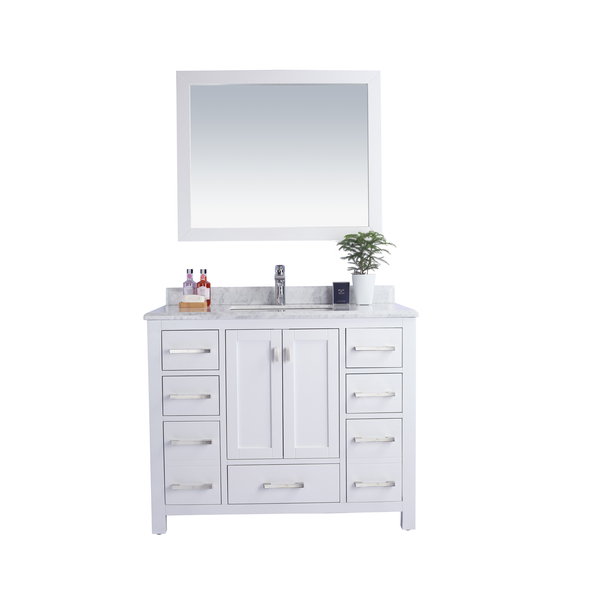 Laviva Wilson 42, White Cabinet & White Carrara Countertop 313ANG-42W-WC
